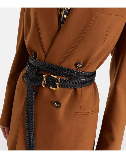 Etro Black Woven Leather Belt