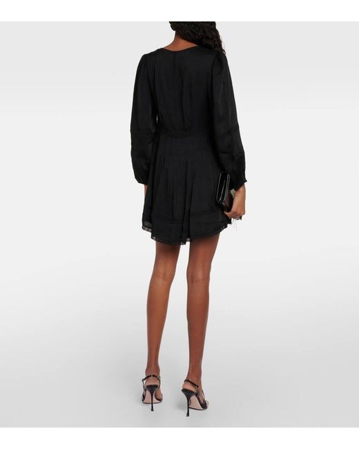 Velvet Black Bethel Lace-Trimmed Minidress