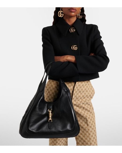 Gucci Black Mercato Medium Leather Tote Bag