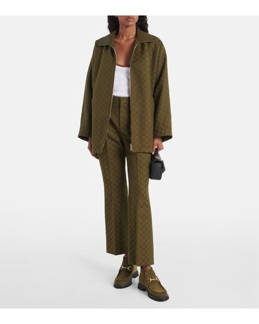 Bottines Horsebit Sylke En Daim Gucci en coloris Green