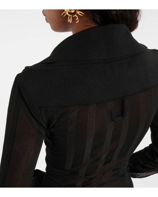 Jacquemus Black La Robe Manta Striped Shirt Dress