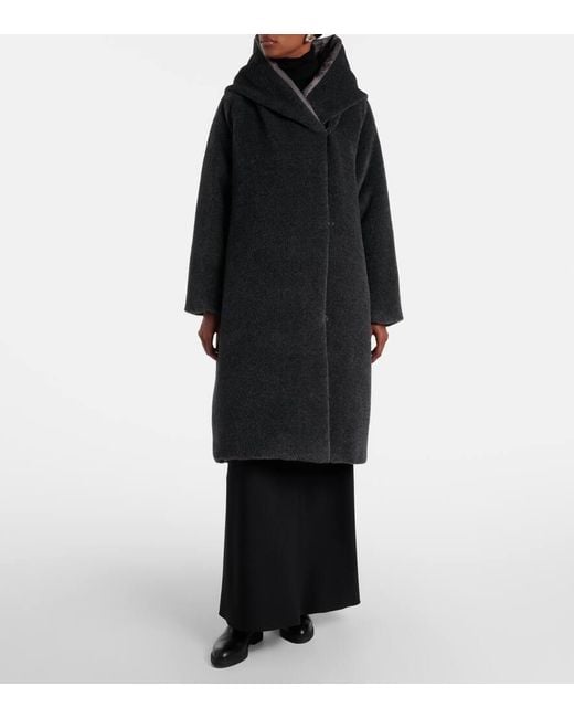 Max Mara Black Cube Orion Alpaca And Wool Down Coat