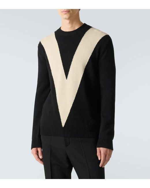 Valentino Black Virgin Wool Sweater for men