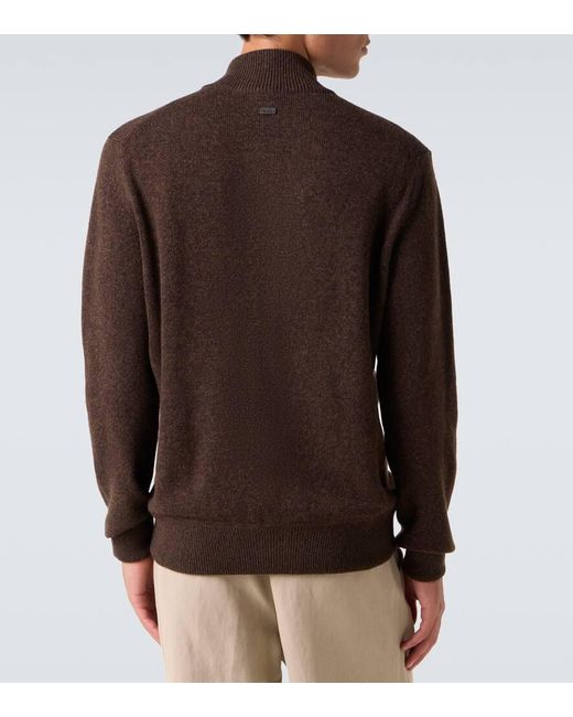 Cardigan De Lana Y Cachemir Con Cremallera Tod's de hombre de color Brown