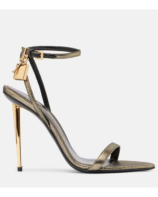 Tom Ford Sandalen Padlock 105 Aus Metallic-Leder