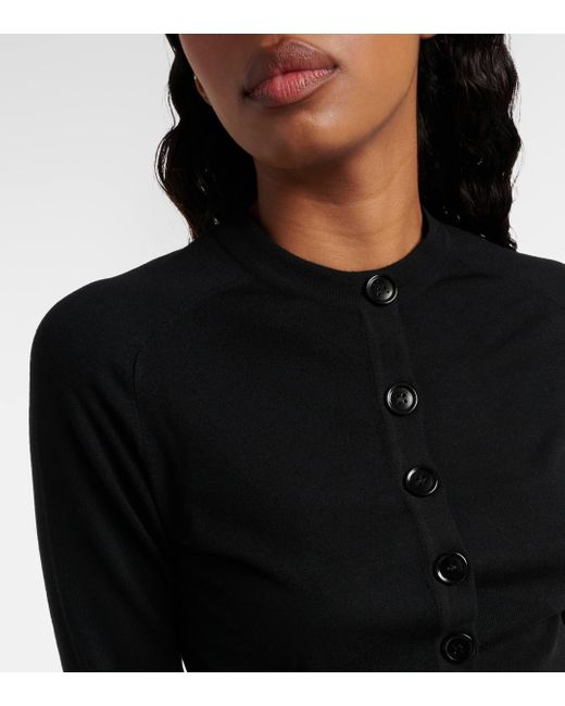 Alaïa Black Cropped Wool-blend Cardigan