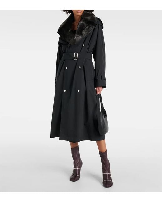 Trench-Coat En Coton Melange Burberry en coloris Black
