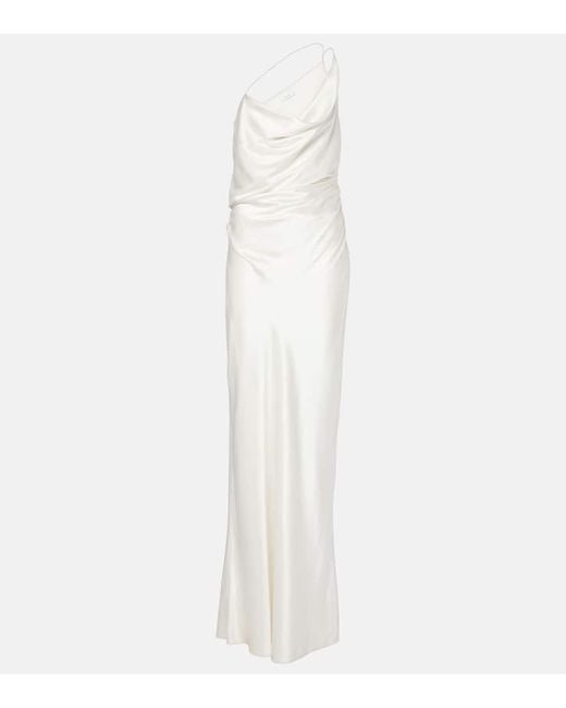 The Sei White One-Shoulder Silk Satin Gown