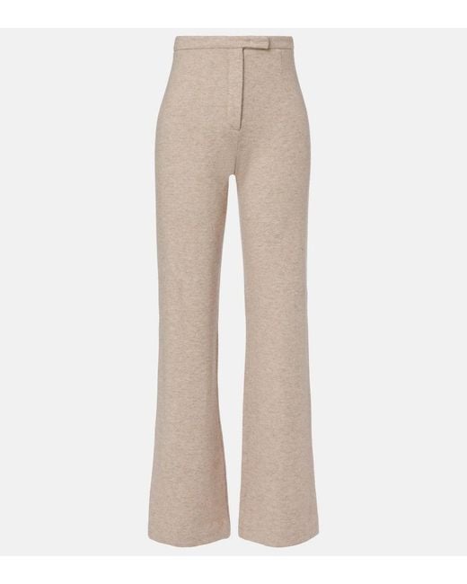 Loro Piana Natural Robin Cashmere-Blend Straight Pants