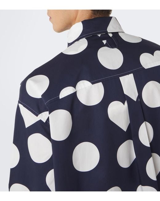 Jacquemus Blue Camargue Polka-Dot Cotton Poplin Shirt for men