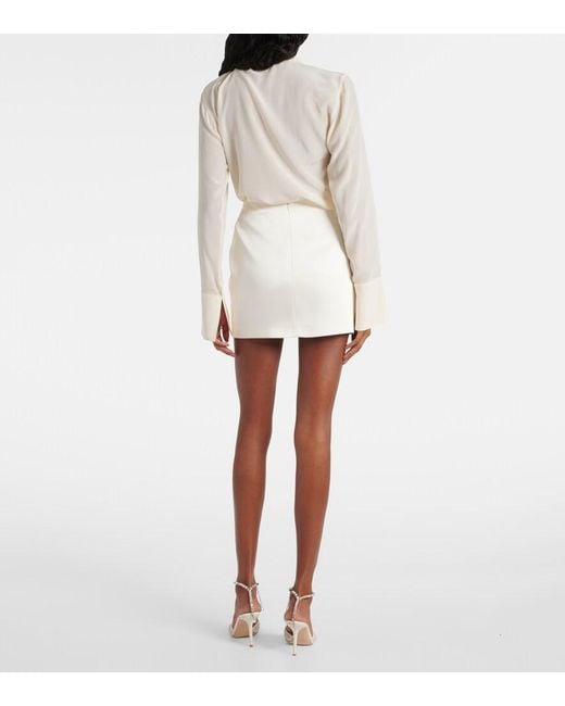 The New Arrivals Ilkyaz Ozel White Meringue Satin Miniskirt