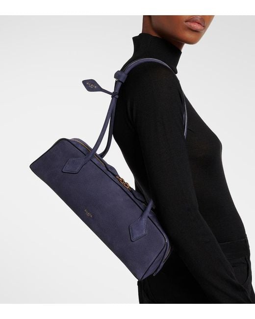 Alaïa Blue Le Teckel Suede Shoulder Bag