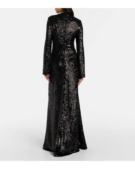 Jonathan Simkhai Black Beatrice Sequined Gown