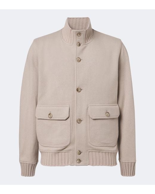 Fedeli Natural Cashmere Bomber Jacket for men