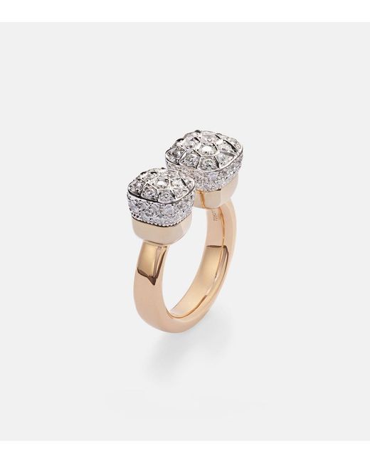 Pomellato White Nudo 18Kt Rose And Ring With Diamonds