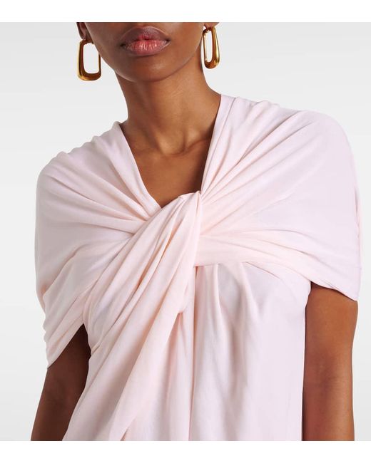 Jil Sander Pink Draped Crepe Jersey Gown