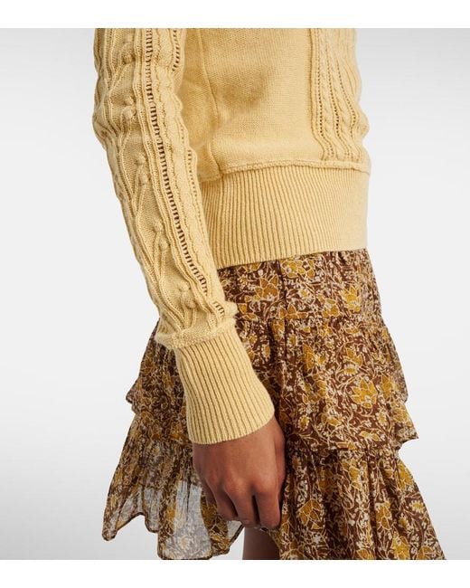 Isabel Marant Yellow Kalyn Cotton And Wool Sweater