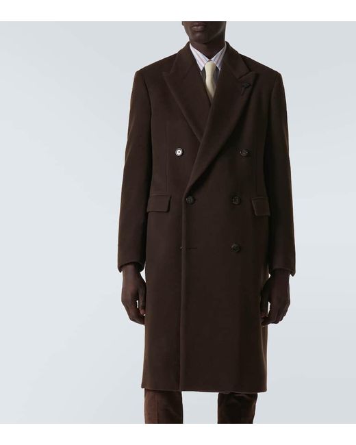 Cappotto doppiopetto in misto lana di Lardini in Brown da Uomo