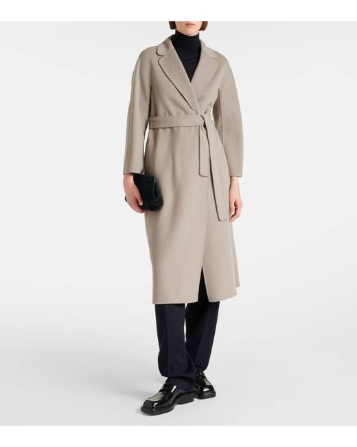 Max Mara Gray Wool Wrap Coat