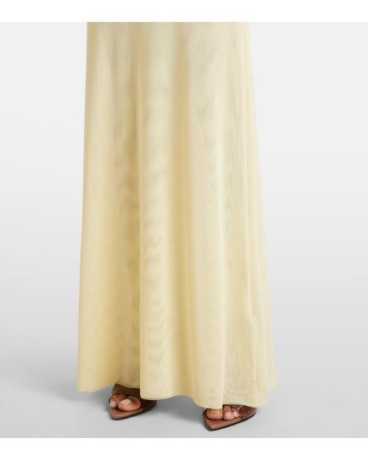 David Koma Yellow Semi-Sheer Gown