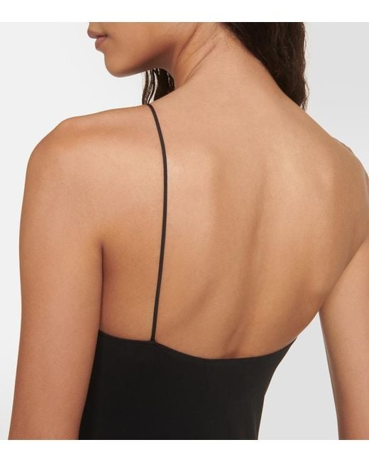 Nili Lotan Black Elinor One-Shoulder Jersey Gown