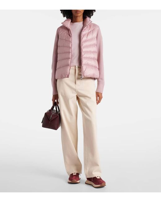 Moncler Pink Daunenjacke Mit Schurwolle