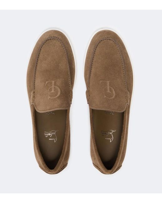 Christian Louboutin Brown Neoclboat Suede Loafers for men