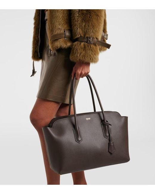 Tom Ford Black Schultertasche Alexander Large Aus Leder