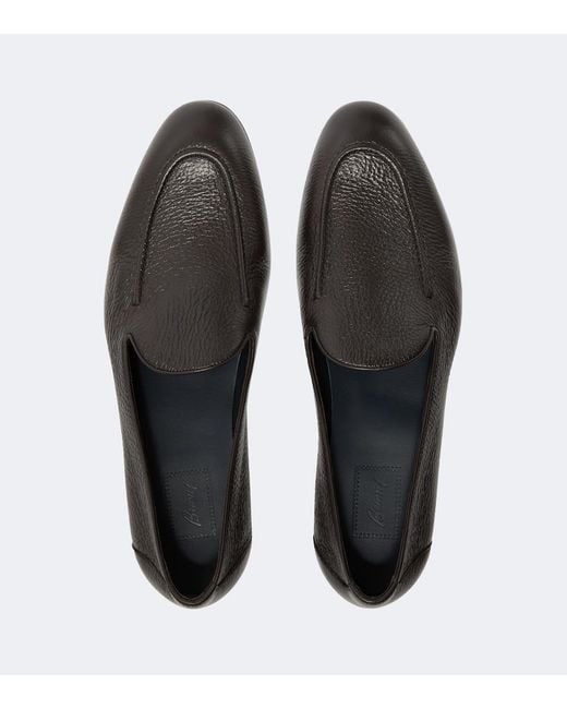 Brioni Black Appia Leather Loafers for men