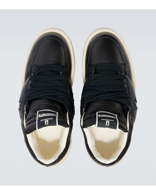 X Converse Zapatillas De Piel Rick Owens de hombre de color Black