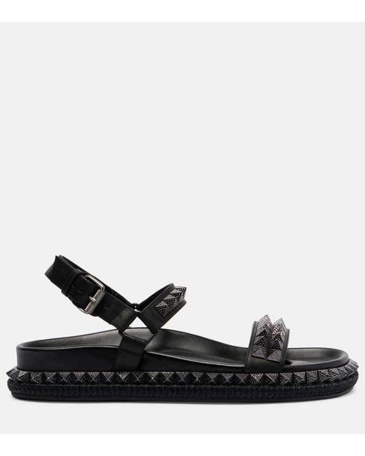 Christian Louboutin Black Pyrabizz Calf Leather Sandals