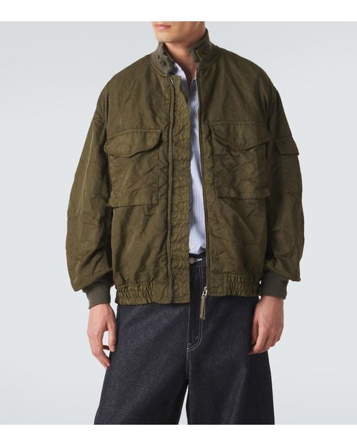 Comme des Garçons Green Zip-Up Bomber Jacket for men