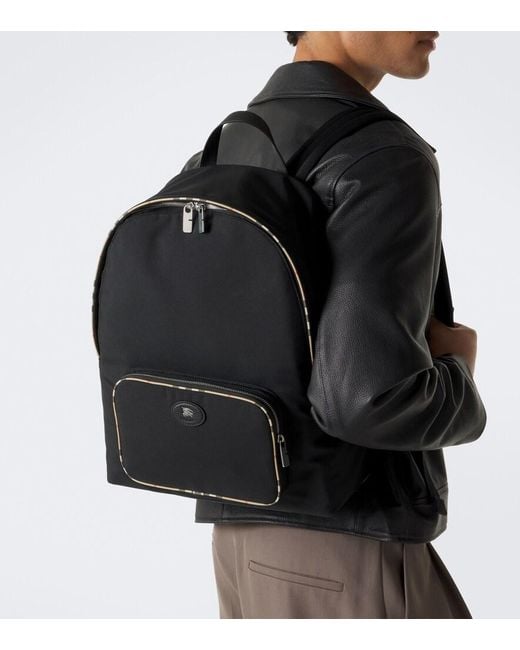 Burberry Black Check Backpack for men