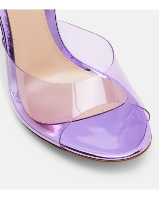Gianvito Rossi Pink Sofia Leather-Trimmed Pvc Mules
