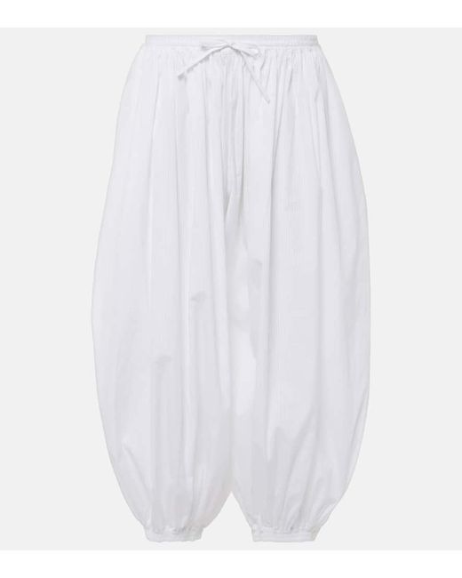 Pantaloni a gamba larga in popeline di Alaïa in White