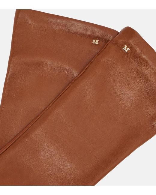 Max Mara Brown Leather Gloves