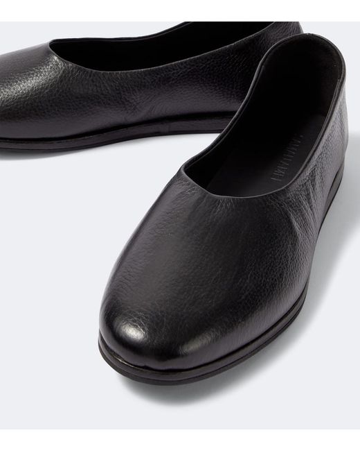 Saman Amel Black City Leather Slip-On Shoes for men