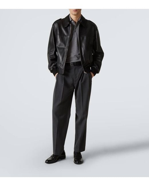 Dolce & Gabbana Gerade Hose Aus Einem Wollgemisch in Black für Herren