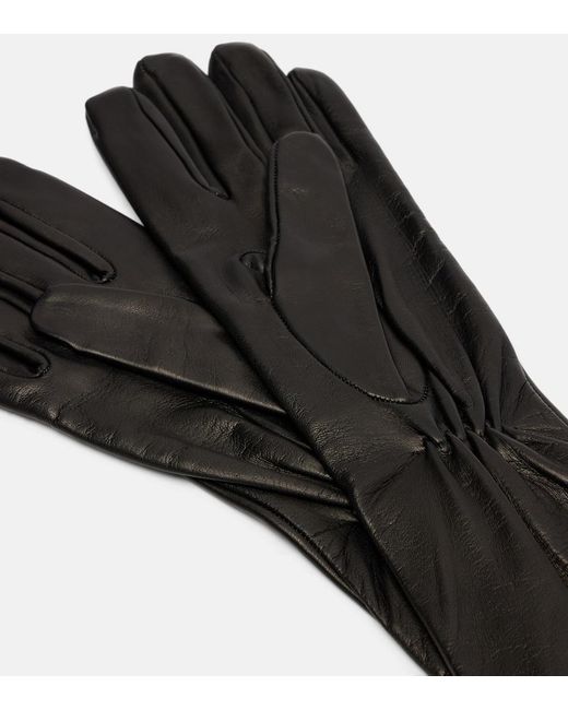 Totême Black Leather Gloves