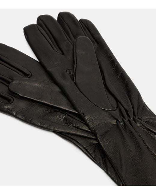 Totême  Black Leather Gloves