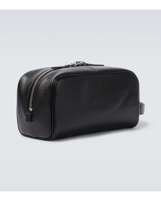 Tom Ford Black Logo Leather Toiletry Bag for men