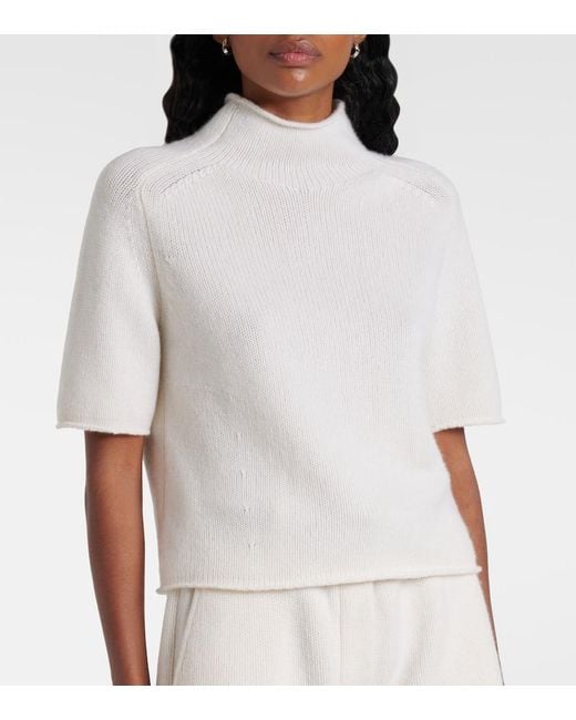 Lisa Yang White Fride Knitted Cashmere Top