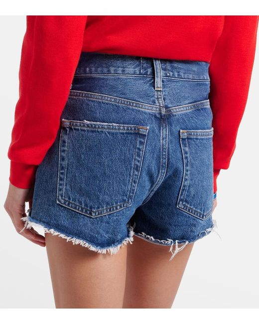 Agolde Blue Ridley Denim Shorts