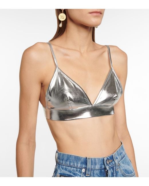 Silver metallic hot sale bralette