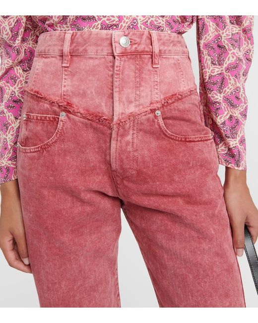 Isabel Marant Red Noemie Straight-Leg Jeans