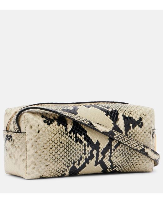 Khaite Metallic Kye Mini Snake-Effect Leather Crossbody Bag