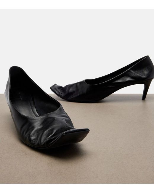 Khaite Black Marlene Leather Pumps