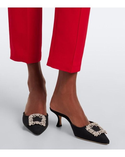 Roland Mouret Red Cropped Wool And Silk Slim Pants