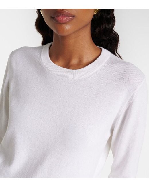 Jardin Des Orangers White Cotton And Cashmere Sweater