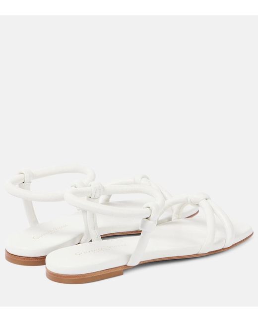 Gianvito Rossi White Juno Leather Sandals